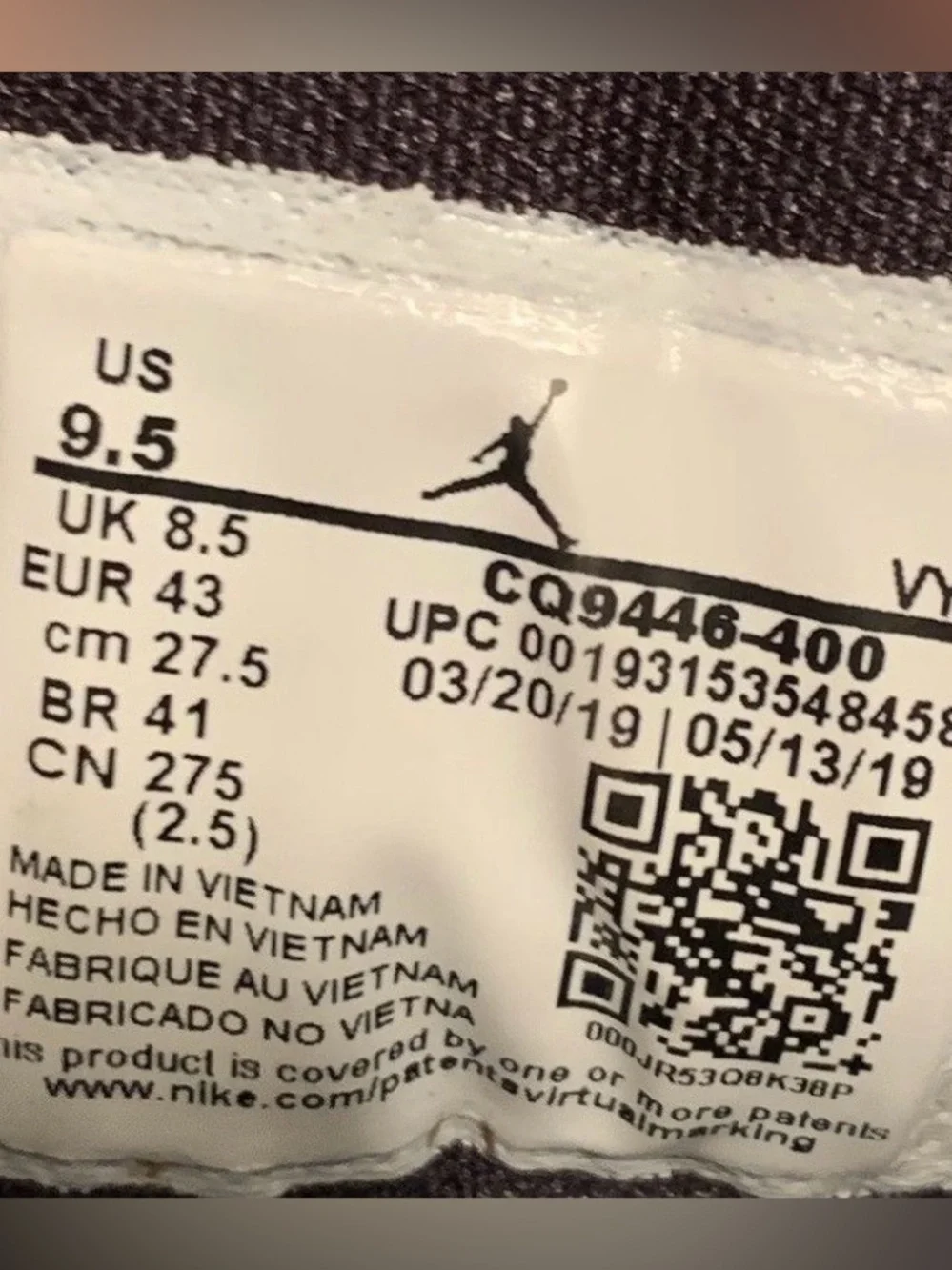Jordan 1 Low Royal Toe 2019 Size 9.5